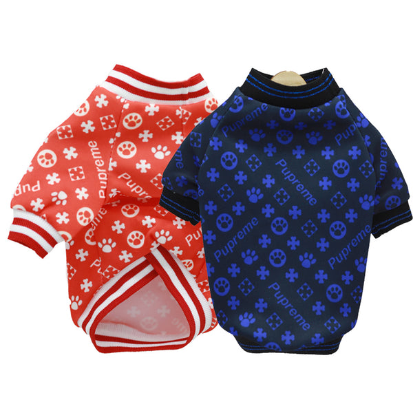 Brand Dog Clothes Dog Paws Full Print
