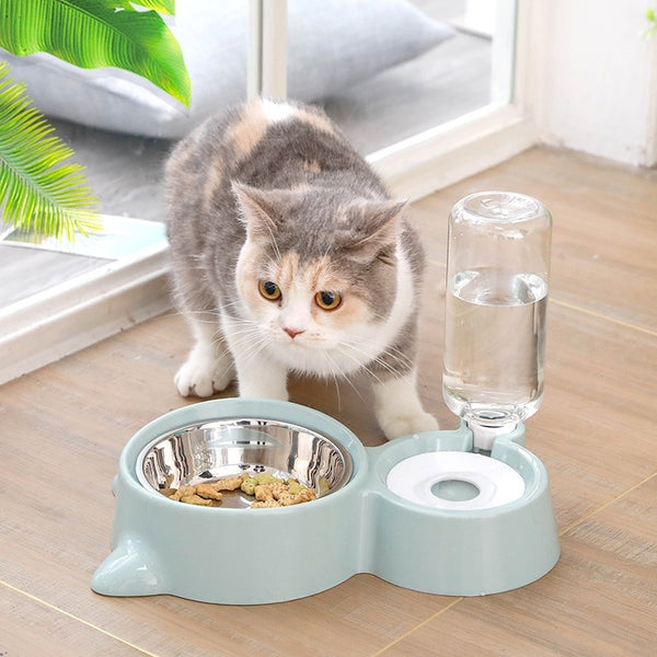 Blue Pet Dog Cat Bowl Fountain Automatic Food Wate